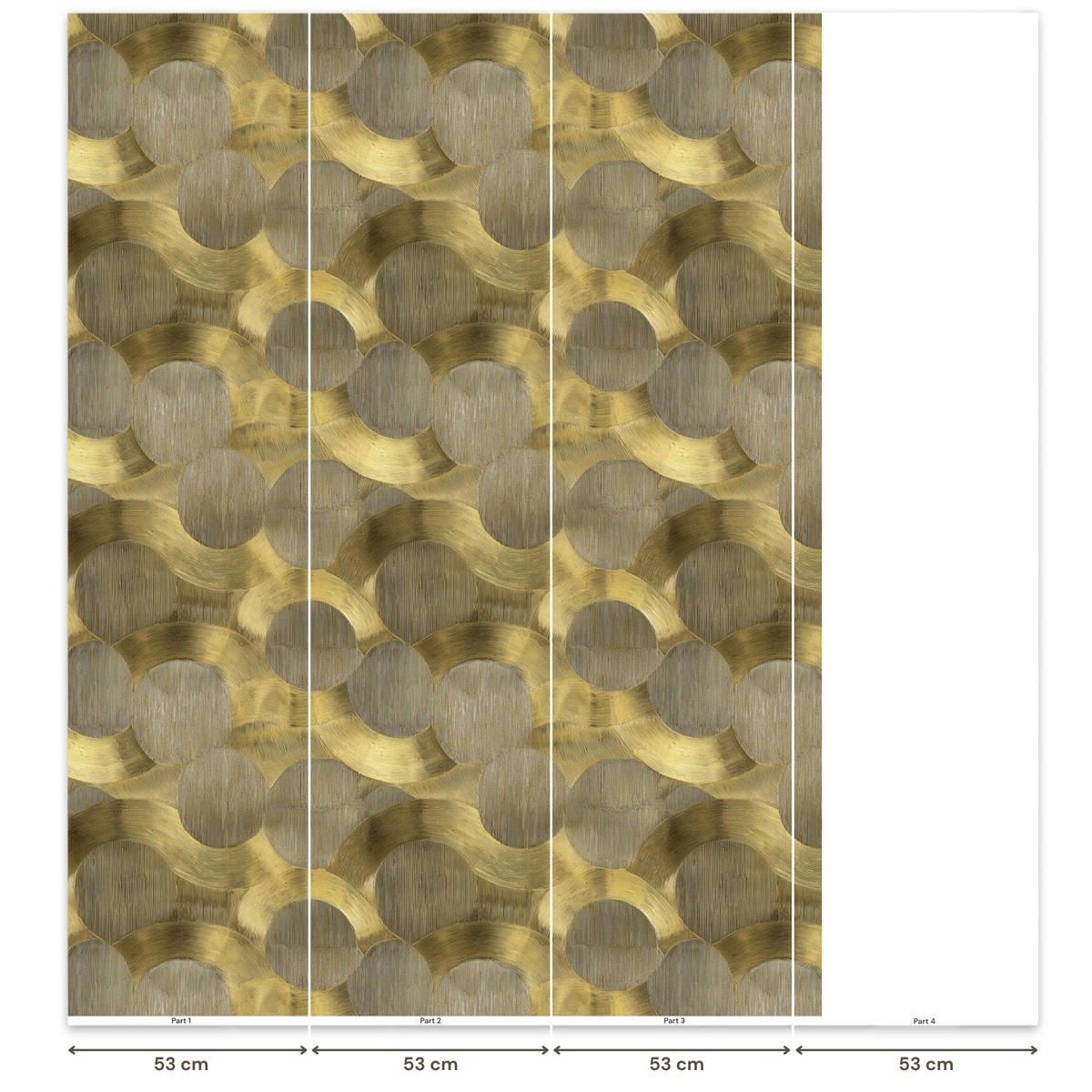 TAPETE - Modern - Geometrisch - Gold - 160x220 cm - Goldfarben, Papier (160/220cm) - OnlyWow