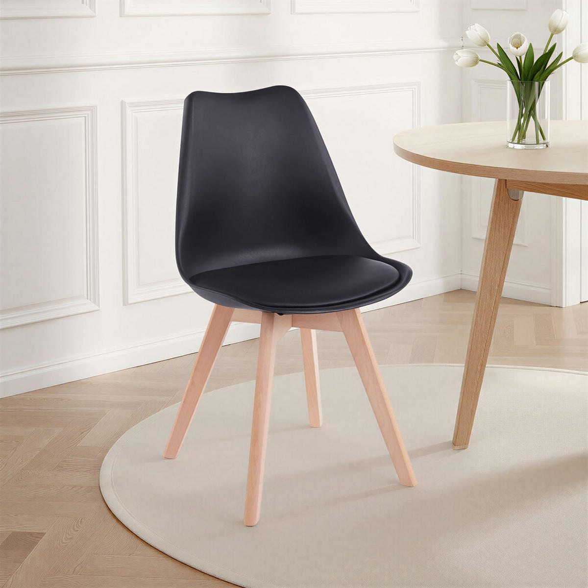 ESSZIMMERSTUHL ABBY 4er-Set schwarz - Schwarz, Textil (49/82/53cm) - IDIMEX