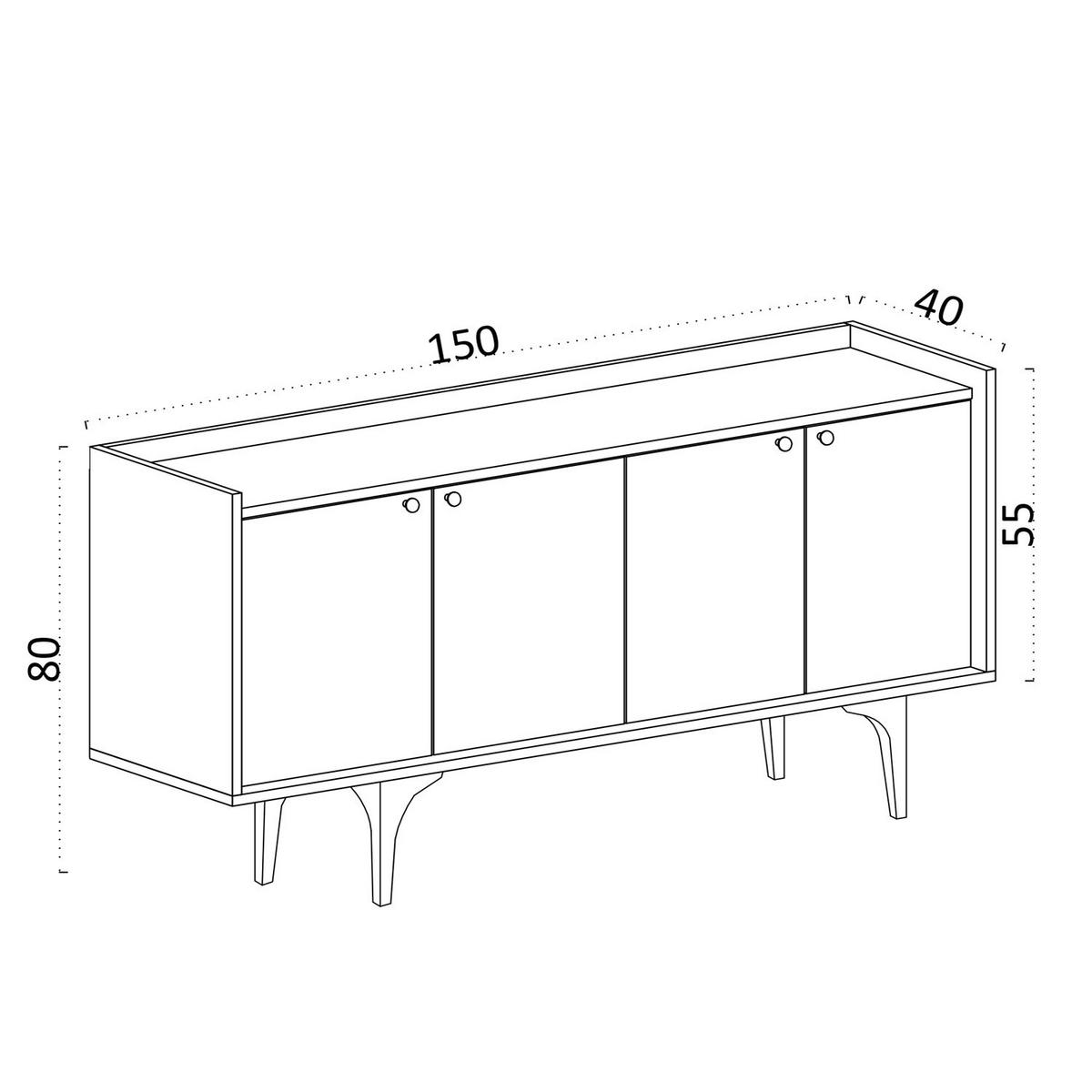 BUFFETSCHRANK navi beige - Beige, Holz (40/80/150cm) - Habitat Garten