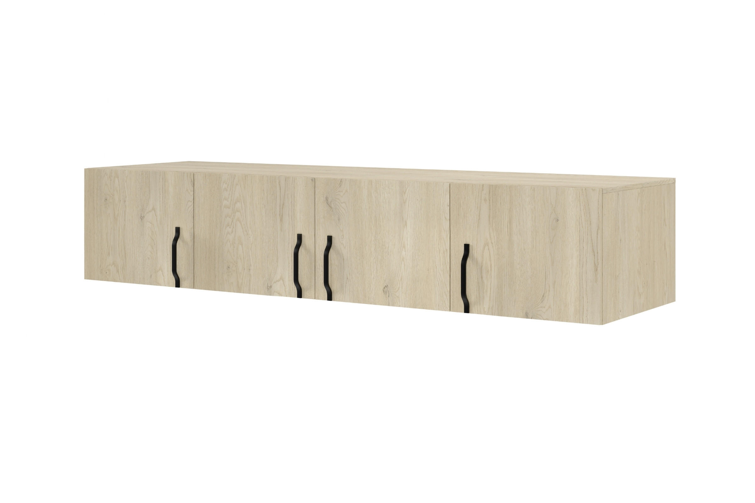 AUFSATZSCHRANK BRISSO BRN1 200/40/60,5 cm in Eiche Ceremona mit Metallgriffen - Eichefarben, Holzwerkstoff/Metall (200/40/61cm) - Deine Möbel 24