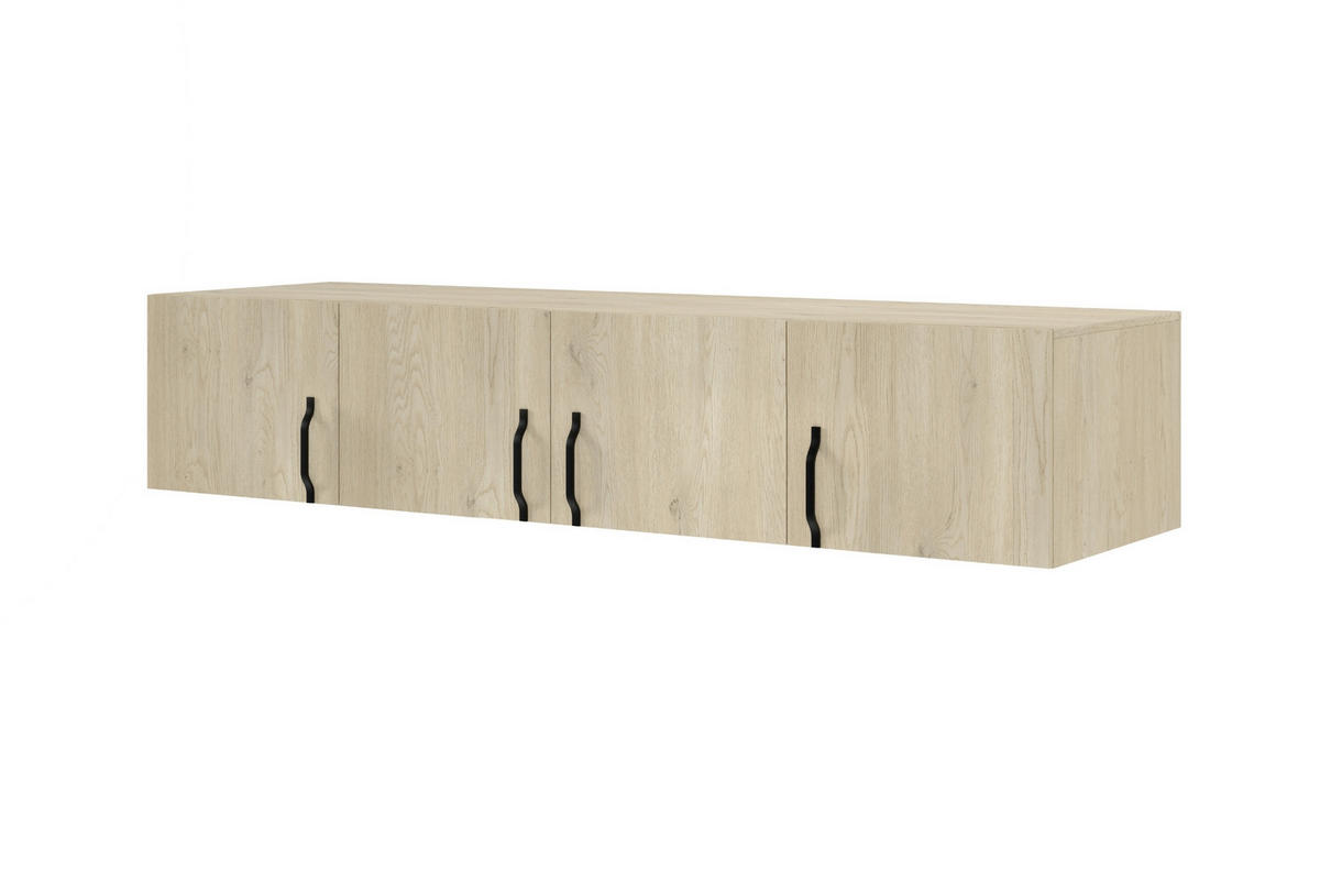 AUFSATZSCHRANK BRISSO BRN1 200/40/60,5 cm in Eiche Ceremona mit Metallgriffen - Eichefarben, Holzwerkstoff/Metall (200/40/61cm) - Deine Möbel 24