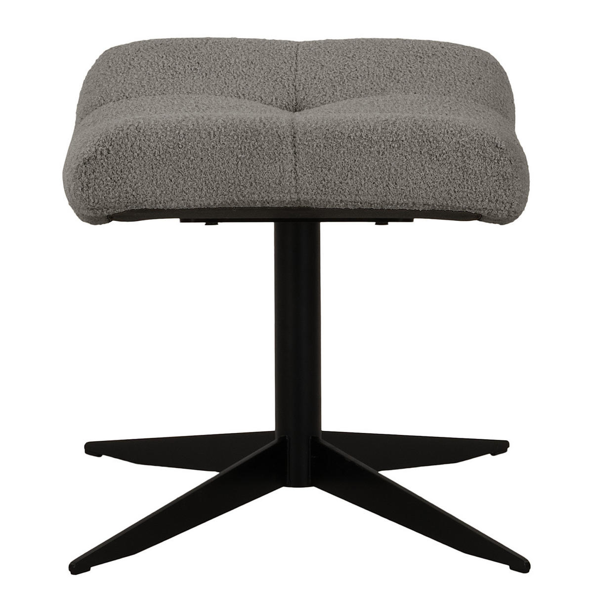 POLSTERHOCKER - Dunkelgrau/Schwarz, Textil/Metall (67/47/50cm) - home24