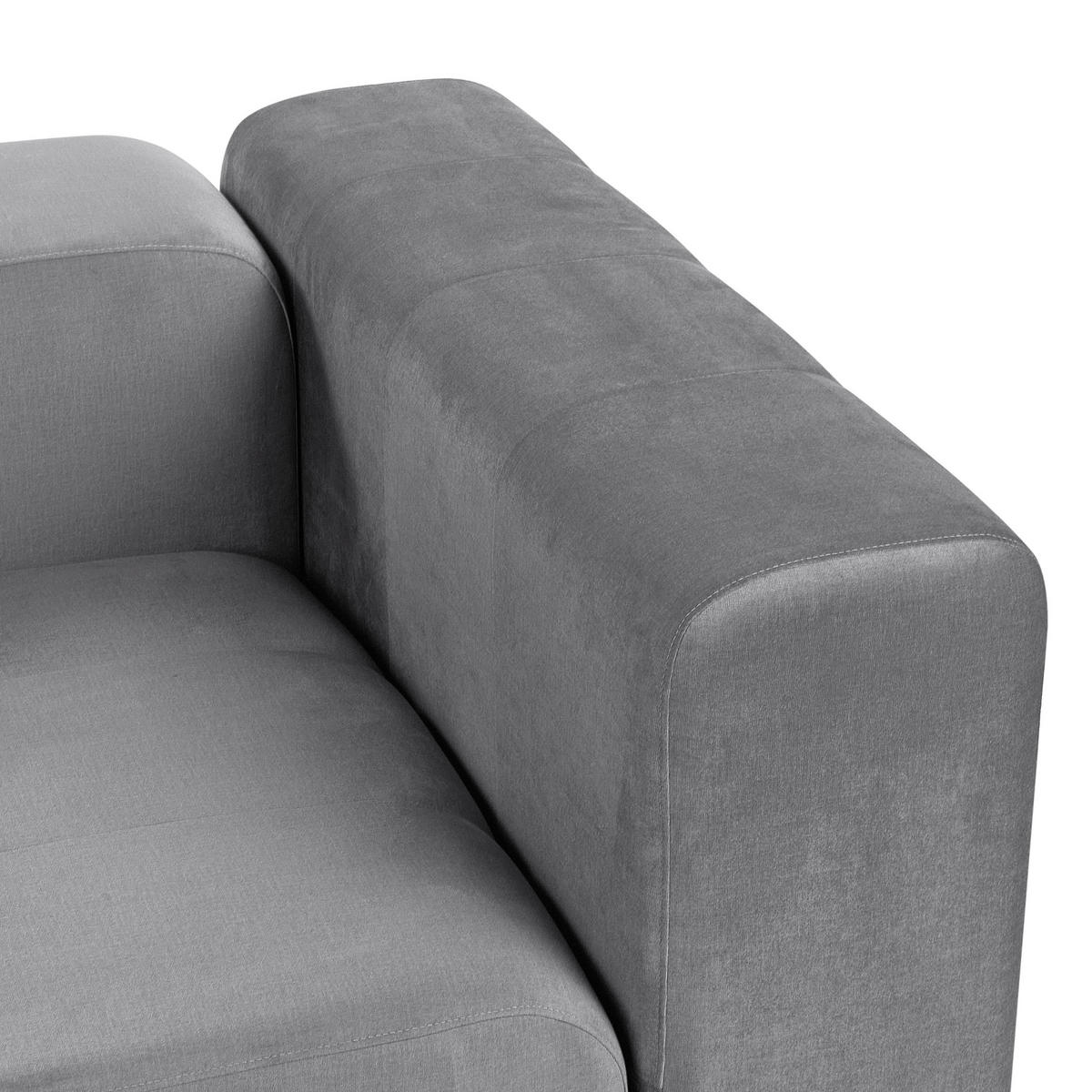 2-SITZER-SOFA Samtstoff grau Falsterbo - Grau, Textil (204/70/105cm) - Beliani