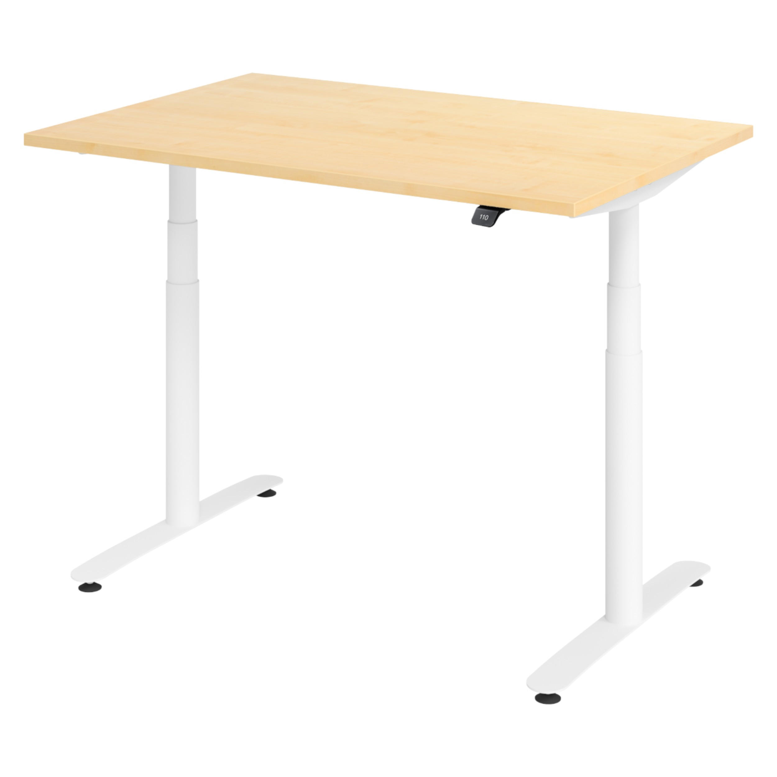 bümö Schreibtisch Ahorn, Weiß 120x72x80 cm