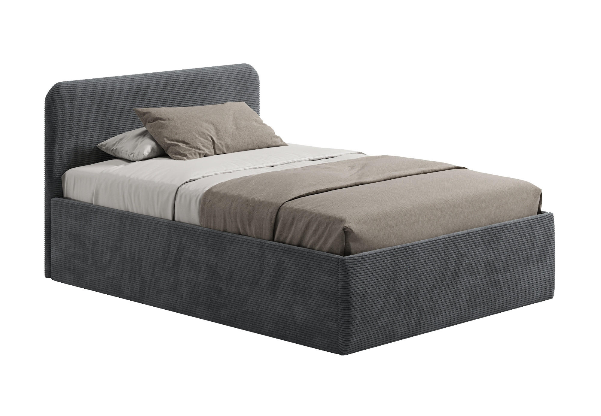 POSLTERBETT 120x200 cm in Anthrazit - Anthrazit, Holzwerkstoff/Textil (120/200cm) - Home Collective