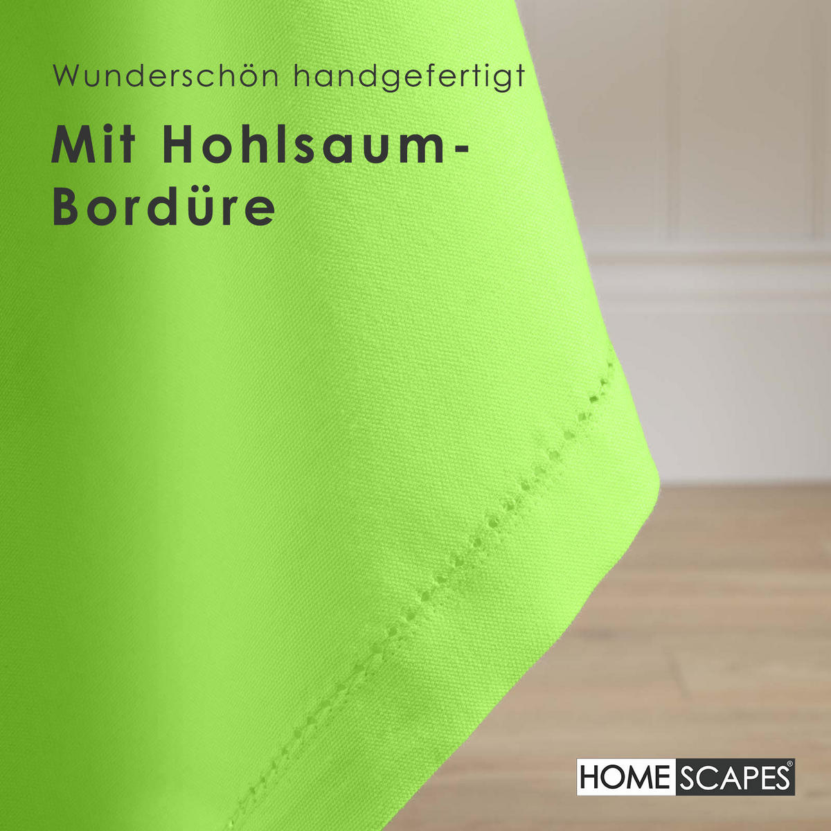 TISCHDECKE limette rund 178 cm, 100% Baumwolle - Limette, Textil (178/178cm) - Homescapes