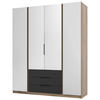 KLEIDERSCHRANK Kaja Schwarz/Eiche 200 cm - Schwarz, Holzwerkstoff/Metall (200/239/61.9cm) - Selsey