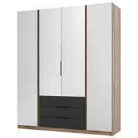 KLEIDERSCHRANK Kaja Schwarz/Eiche 200 cm - Schwarz, Holzwerkstoff/Metall (200/239/61.9cm) - Selsey