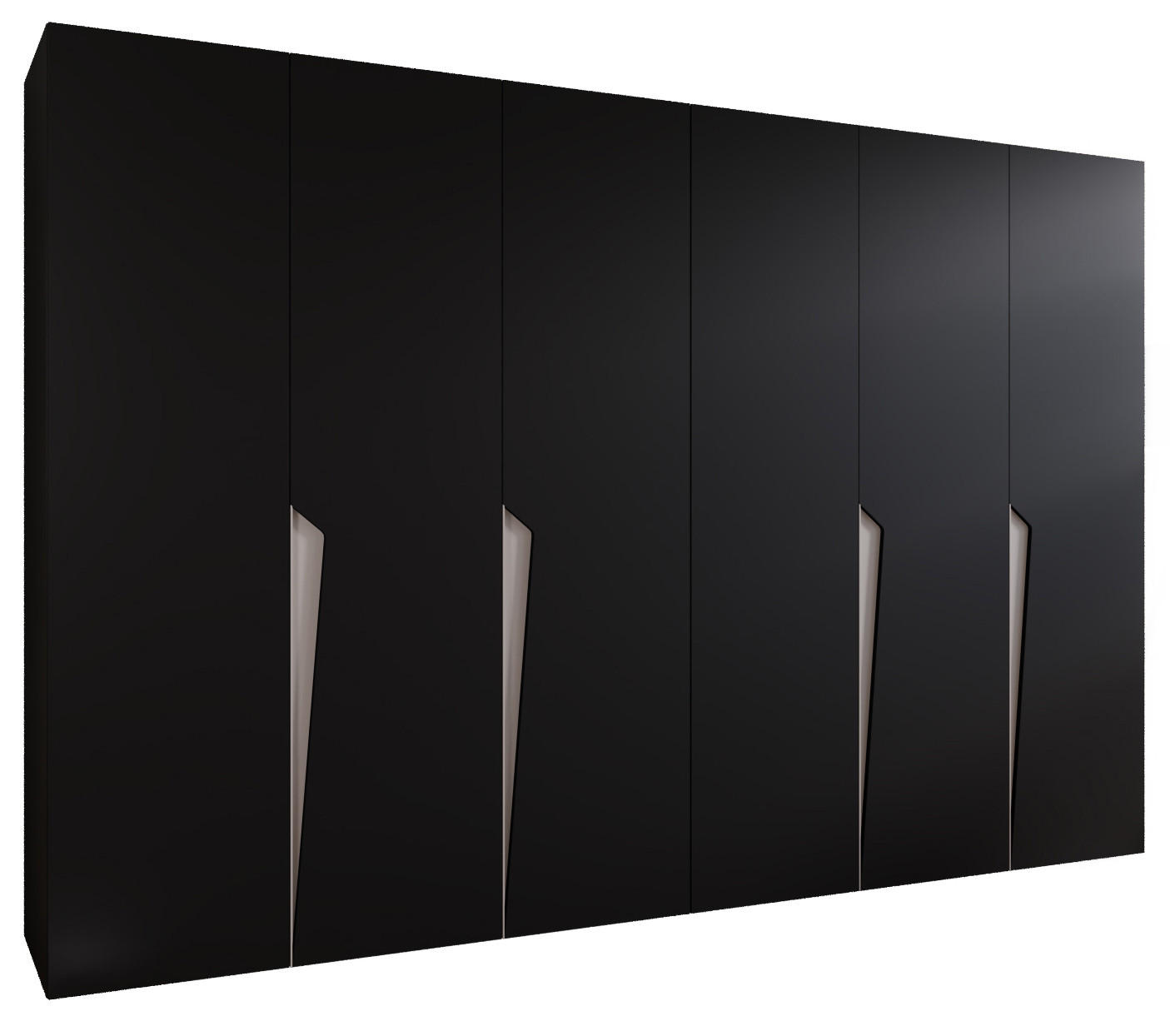 DREHTÜRENSCHRANK 202/300/52 6-türig - Beige/Schwarz, Holz/Metall (300/202/52cm) - Abiks Möbel