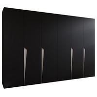 DREHTÜRENSCHRANK 202/300/52 6-türig - Beige/Schwarz, Holz/Metall (300/202/52cm) - Abiks Möbel