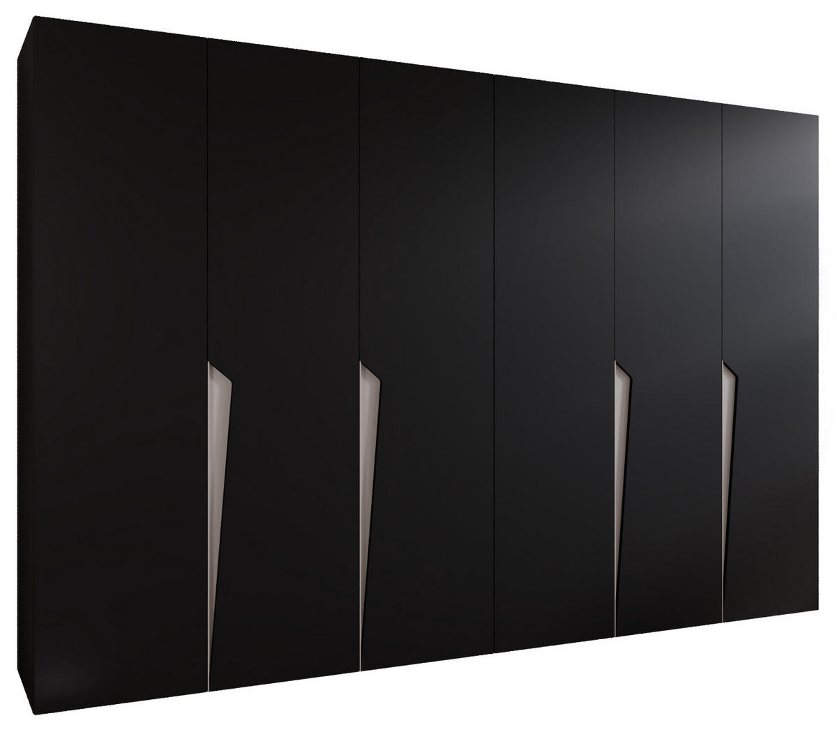 DREHTÜRENSCHRANK 202/300/52 6-türig - Beige/Schwarz, Holz/Metall (300/202/52cm) - Abiks Möbel