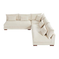 SOFA ohne Schlafmöglichkeit - 6 Personen - Samt, Stoff - Beige - Beige, Textil (275/85/275cm) - Vente-Unique