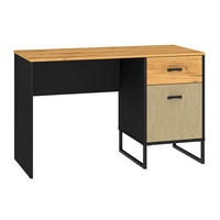 SCHREIBTISCH Colt schwarz / Craft Gold Eiche / Premium Steel 120 / 55 / 75cm - Braun/Grau, Holz/Holzwerkstoff (55/120/75cm) - Feldmann-Wohnen