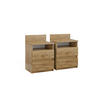NACHTTISCH Monty Goldkraft Eiche 39.6 x 59.1 cm 2er Set - Eiche Wotan, Holzwerkstoff (32.3/59.1/39.6cm) - Vicco