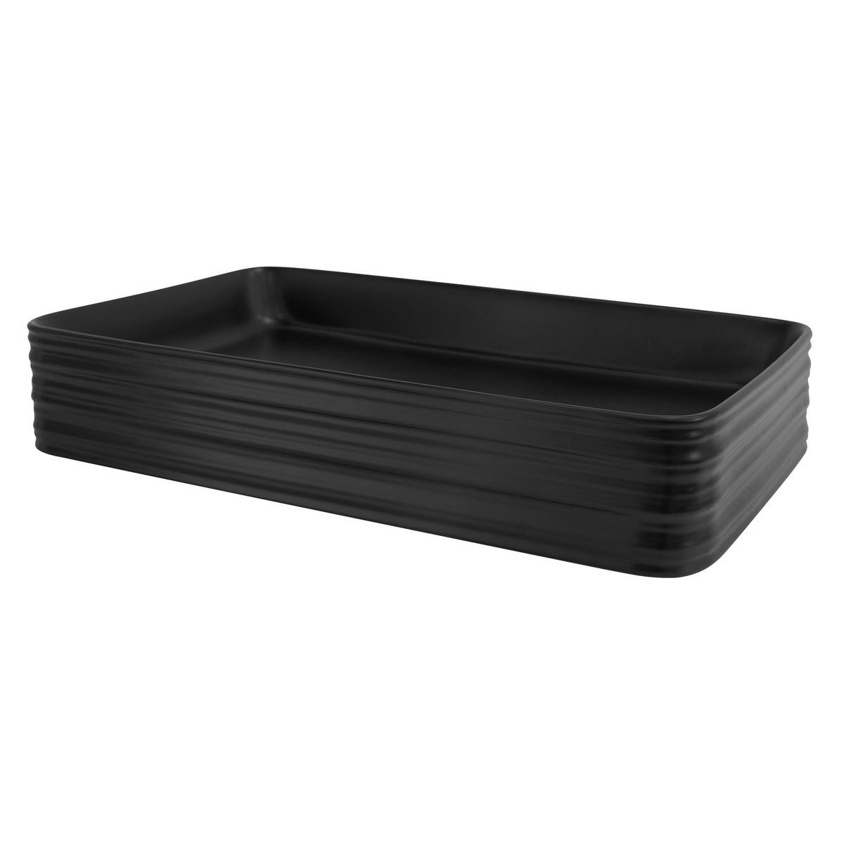 WASCHBECKEN - Schwarz, Keramik (38/12/68cm) - ML-DESIGN