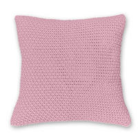KISSENHÜLLE Strick rosa 45/45 cm mit Reißverschluss - Pink, Textil (45/45cm) - wometo