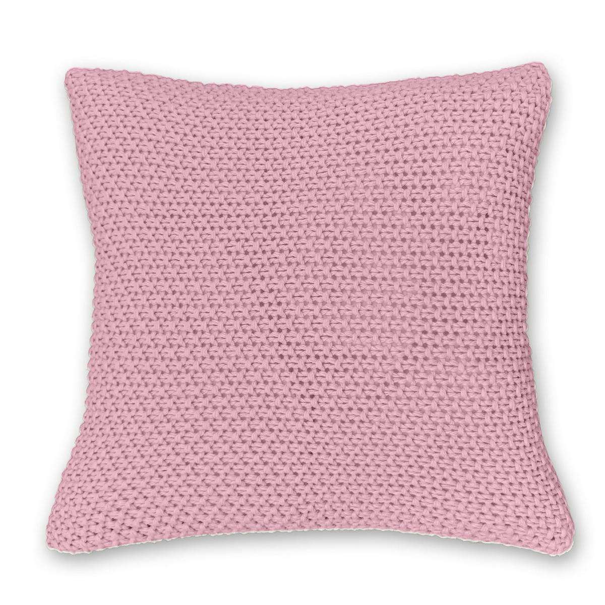 KISSENHÜLLE Strick rosa 45/45 cm mit Reißverschluss - Pink, Textil (45/45cm) - wometo