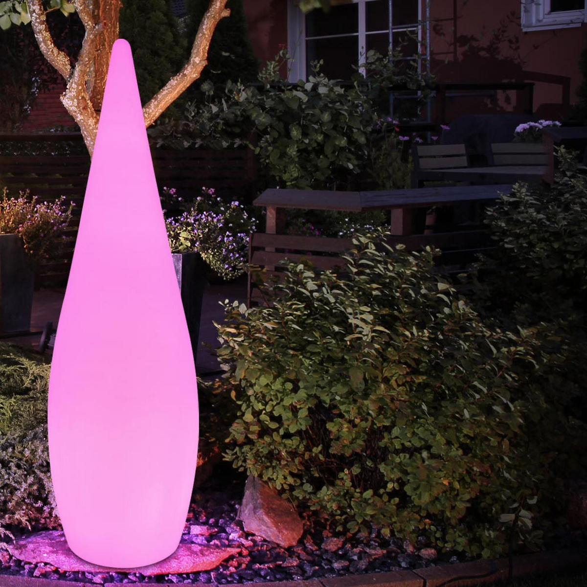 LED AUSSENLEUCHTE VASCON Weiß - Weiß, Kunststoff (24/24/80cm) - Globo Lighting