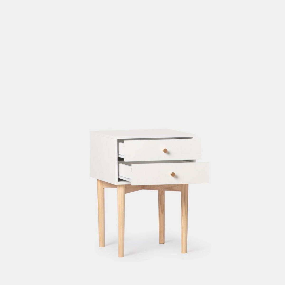 NACHTTISCH 2 SCHUBLADEN Vichy Weiß 40 cm x 56,5 cm 2er-Set - Weiß, Holzwerkstoff (40/56/40cm) - Klast Home