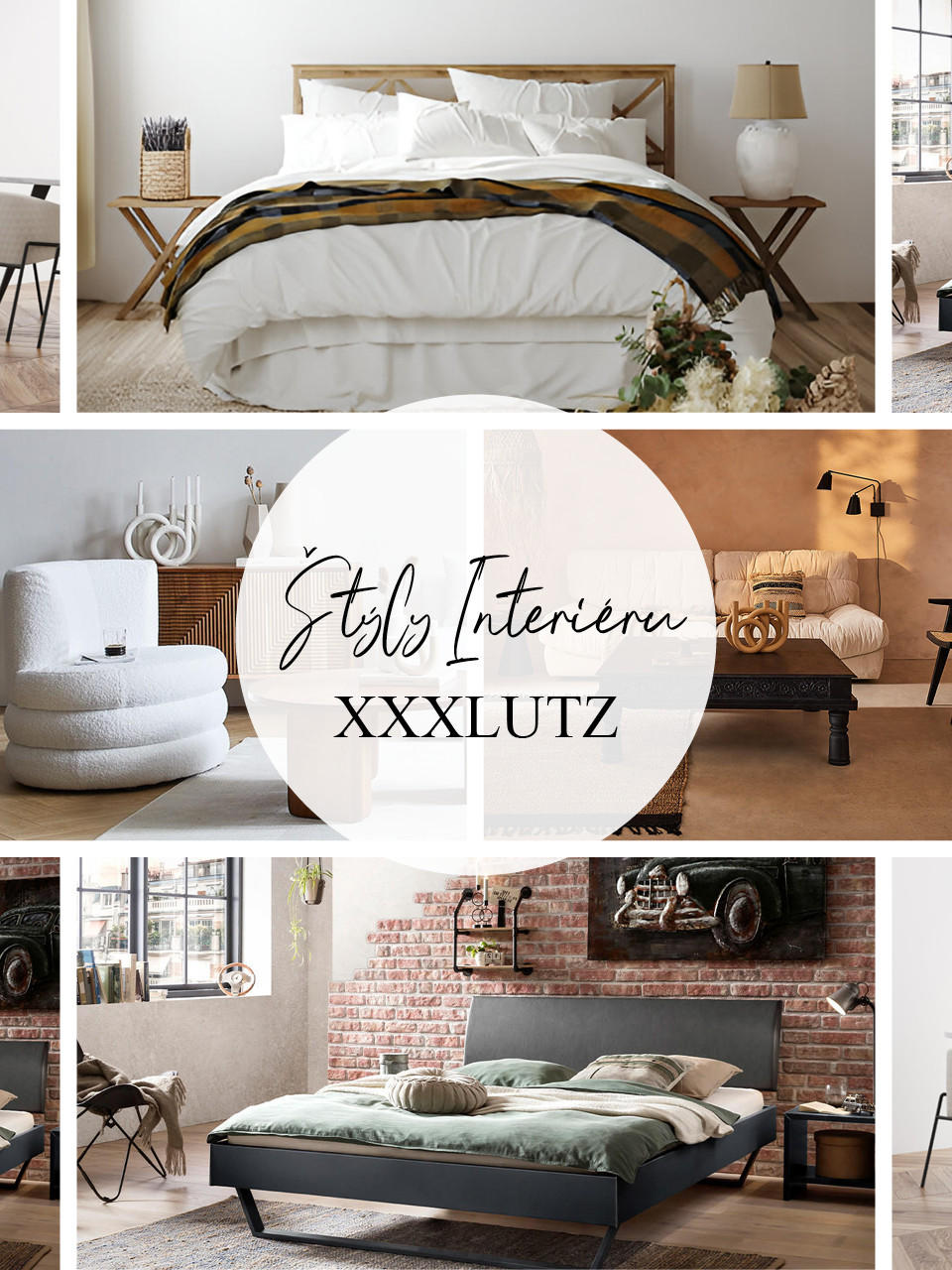 Koláž: Najobľúbenejšie štýly bývania XXXLutz, štýly interiéru