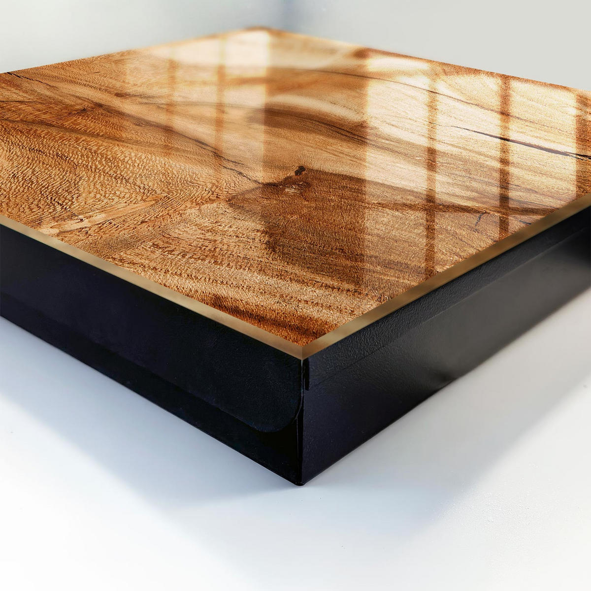 SCHLÜSSELBOX Schwarz 30x30 cm- Türöffnung nach rechts - Holzstruktur - Braun, Metall (30/30/5cm) - TULUP