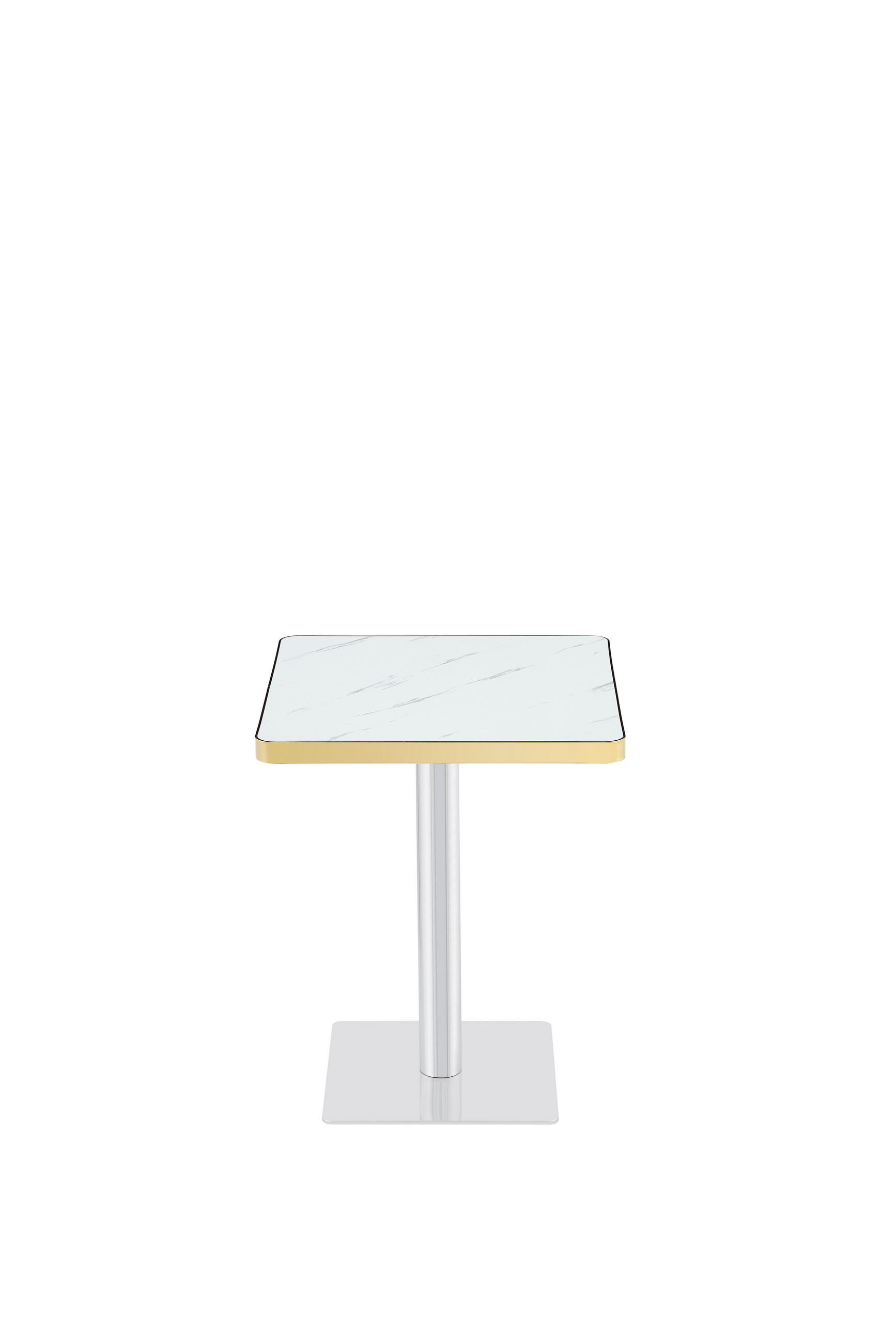 BARTISCH 60/60/74 cm mit Marmor-Optik DE-40028 Weiß - Weiß, Metall (60/60/74cm) - ComfortXL