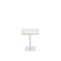 BARTISCH 60/60/74 cm mit Marmor-Optik DE-40028 Weiß - Weiß, Metall (60/60/74cm) - ComfortXL