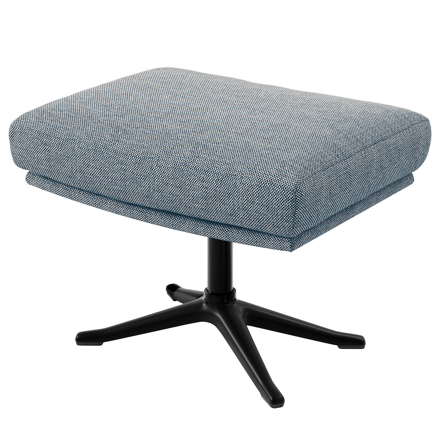 HOCKER mit Kreuzfuß - Blau/Schwarz, Textil/Metall (54/41/41cm) - home24