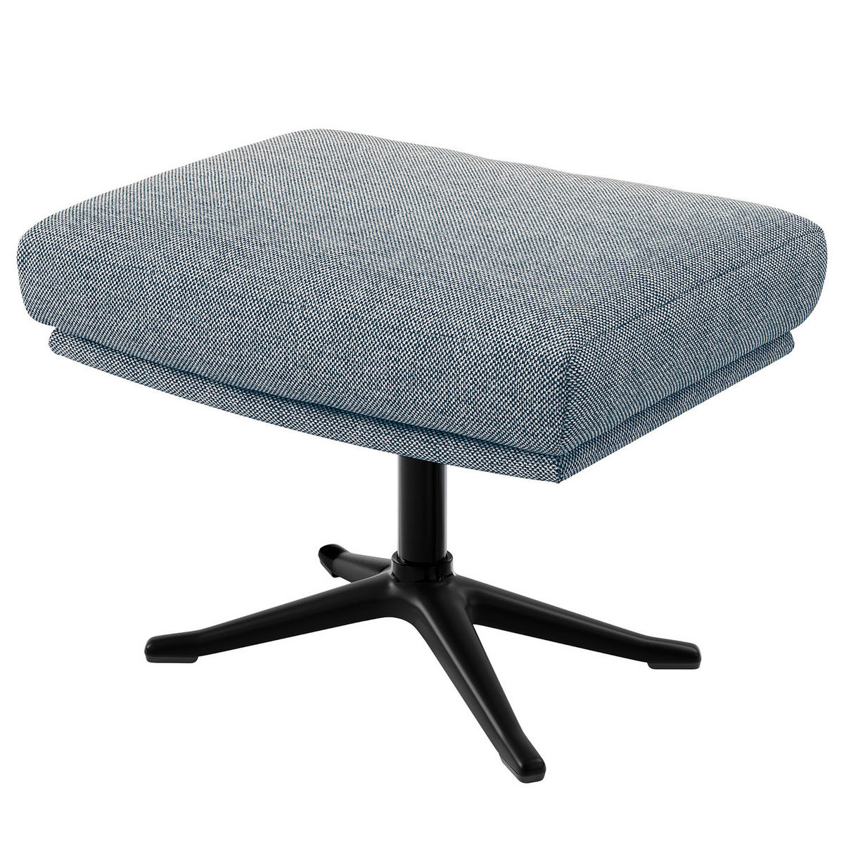 HOCKER mit Kreuzfuß - Blau/Schwarz, Textil/Metall (54/41/41cm) - home24