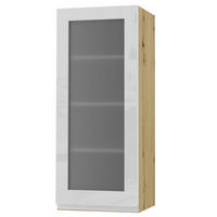 HÄNGESCHRANK Florence W4S/40 Eiche Artisan / RAL 9003 signalweiß HG 40 / 32,5 / 96cm - Türanschlag rechts - Weiß Hochglanz/Eiche Artisan, Holz/Holzwerkstoff (40/96/32.5cm) - Feldmann-Wohnen