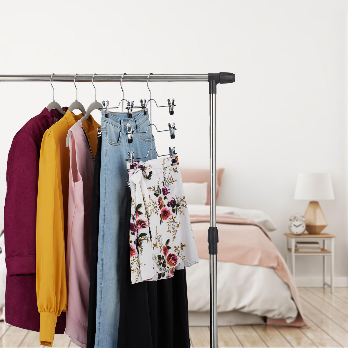 2XVEČNAMENSKI kljuka - srebrne barve, kovina/umetna masa (34/39/2cm) - Relaxdays