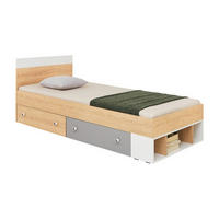 JUGNEDBETT POKO 14 90/200 cm in Biskuiteiche / Weiß Lux / Grau - Eichefarben/Weiß, Holzwerkstoff (90/200cm) - Deine Möbel 24