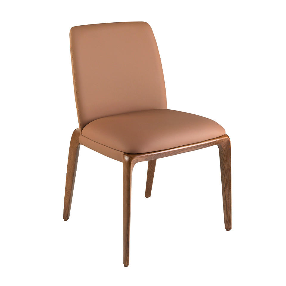 STUHL Braun Walnuss 52/60/83 cm - Walnussfarben/Braun, Leder (52/83/60cm) - ANGEL CERDA