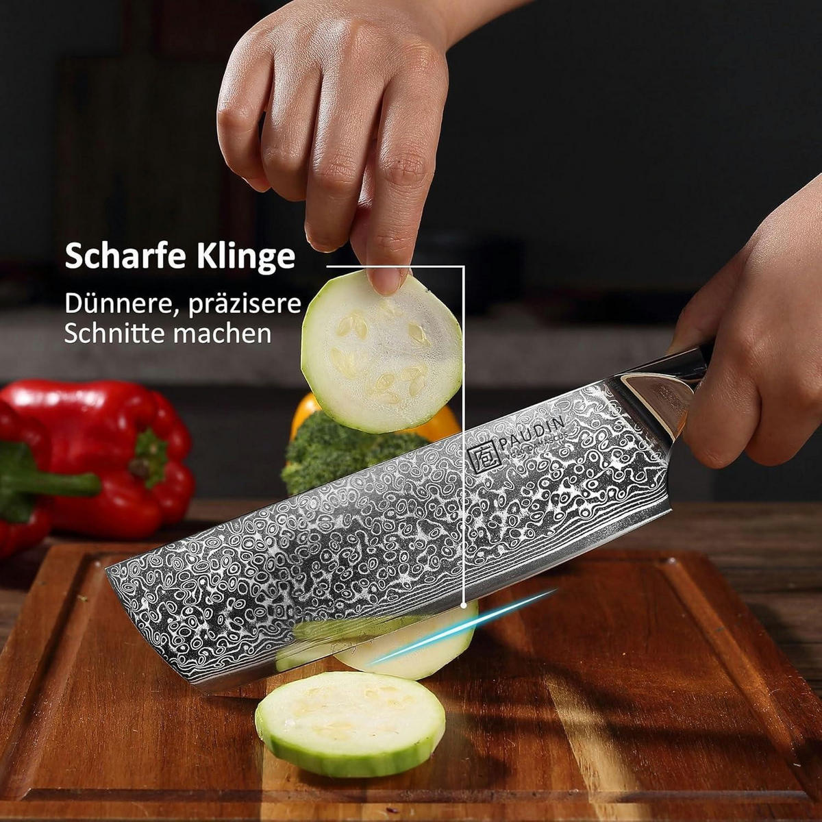 KÜCHENMESSERSET 3-teiliges Set Damaststahl VG10 G10 Griff - Multicolor, Metall