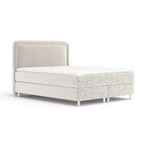 BOXBETT Salvi Ecru 140/200 cm mit Matratze und Topper - Ecru/Silberfarben, Holz/Holzwerkstoff (140/200cm) - Maison de Reve