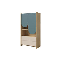 KINDERREGAL LEXO 06 83/151/40 cm in Eiche Cremona/Macadamia/Meeresblau - Blau/Eichefarben, Holzwerkstoff (83/151/40cm) - Deine Möbel 24