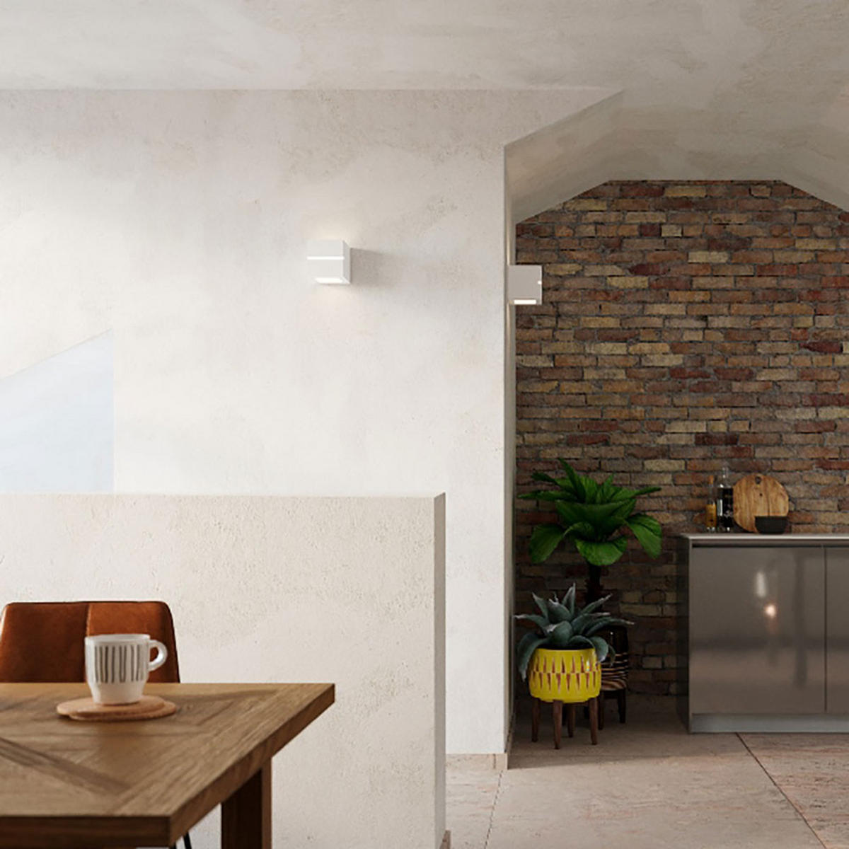 WANDLEUCHTE Keramik Weiß Up & Down Beleuchtung - Weiß, Keramik (15/15/15cm)