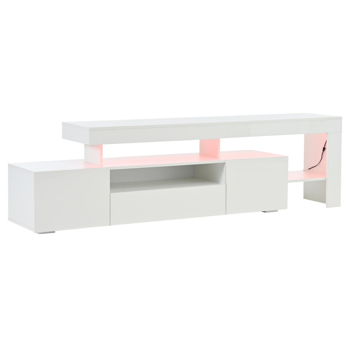 TV-ELEMENT mit LED 192 x 37 x 53 cm Hochglanz Weiß - Weiß, Holzwerkstoff (37/53/192cm) - Beauniv