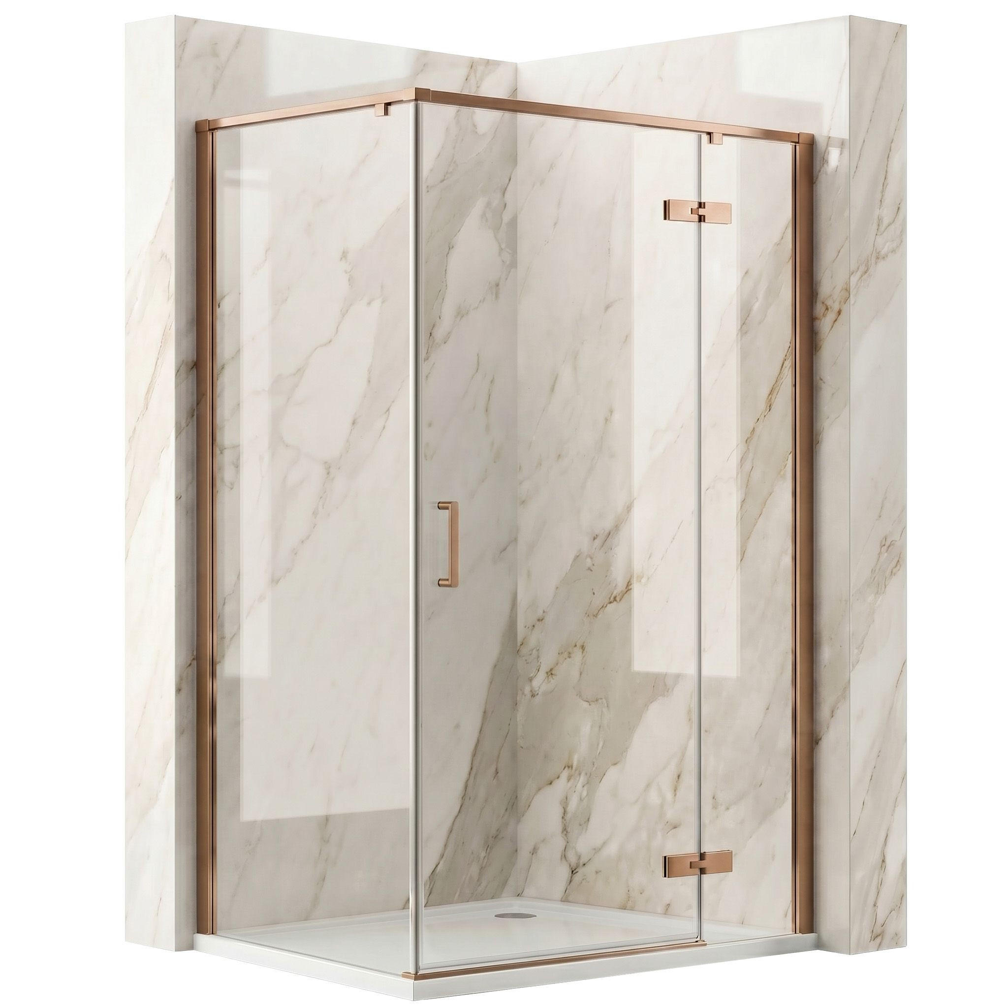 DUSCHKABINE Rea Bruno 120x90 Brush Copper - Kupferfarben, Glas (88.5/118.5/195cm) - REA
