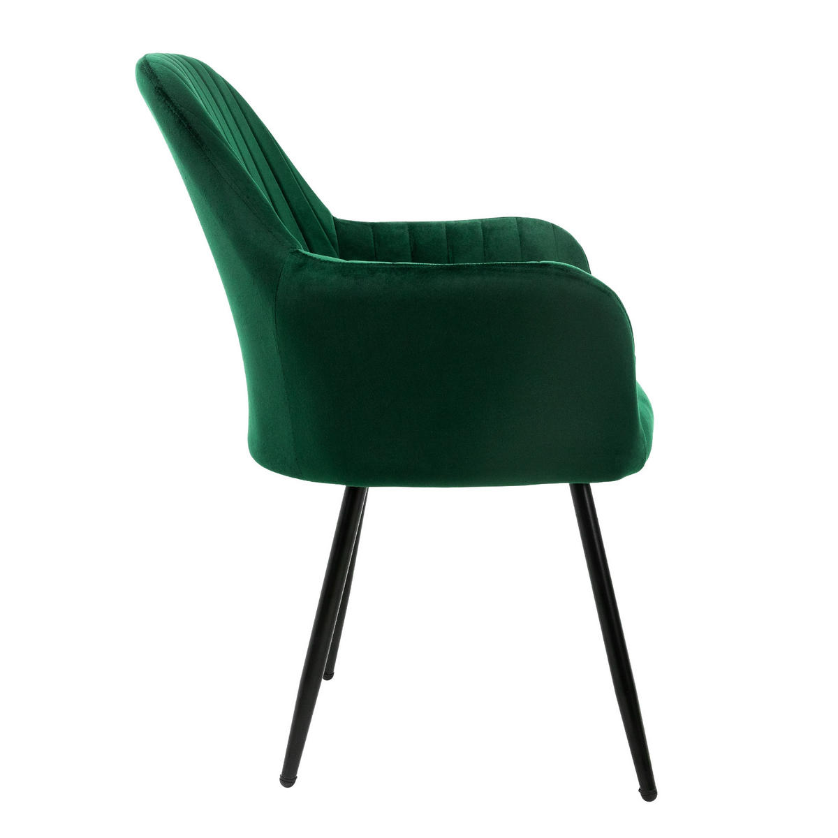 STUHL Samt grün 6er Set - Grün, Metall (60/84/58cm) - ML-DESIGN