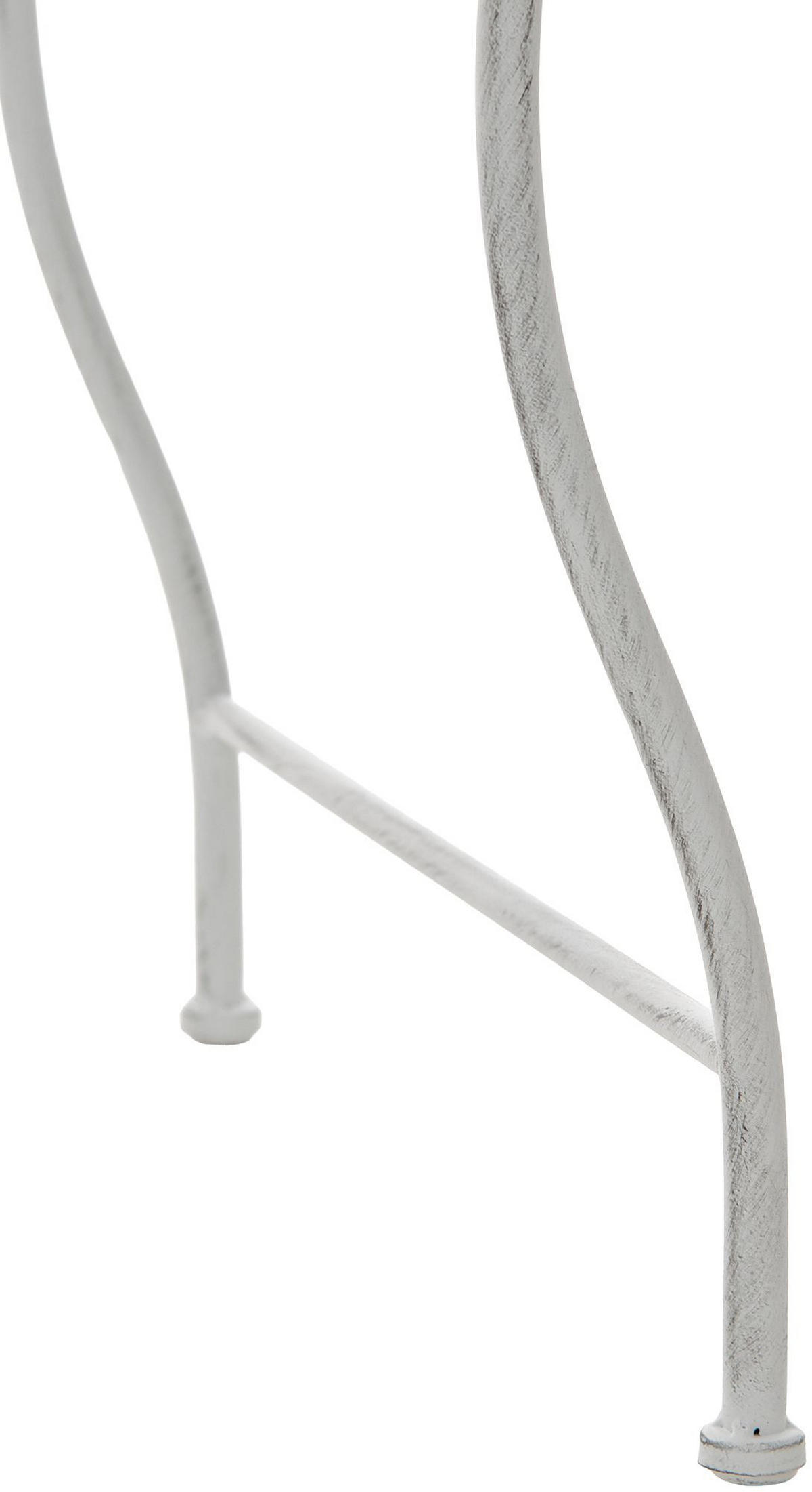 GARTENTISCH eckig 49/45/46 cm Metall Antik Weiß - Weiß, Metall (45/49/46cm) - CLP