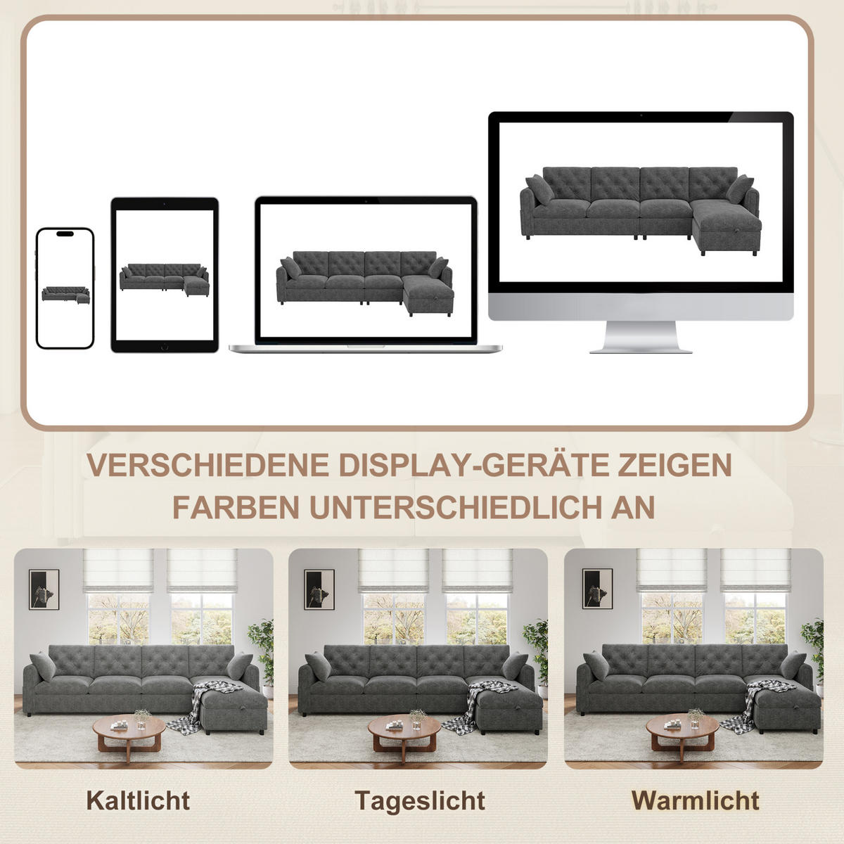 ECKSOFA 281/132/86 cm aus Samt mit Schlaffunktion und Stauraum Grau - Grau, Textil (132/281cm) - Modenvie