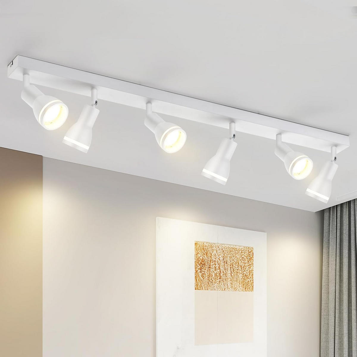 STRAHLER Ekstase 6-flammig 83/5.5/15.7 cm - Weiß, Metall (83/5.5/15.7cm) - ZMH