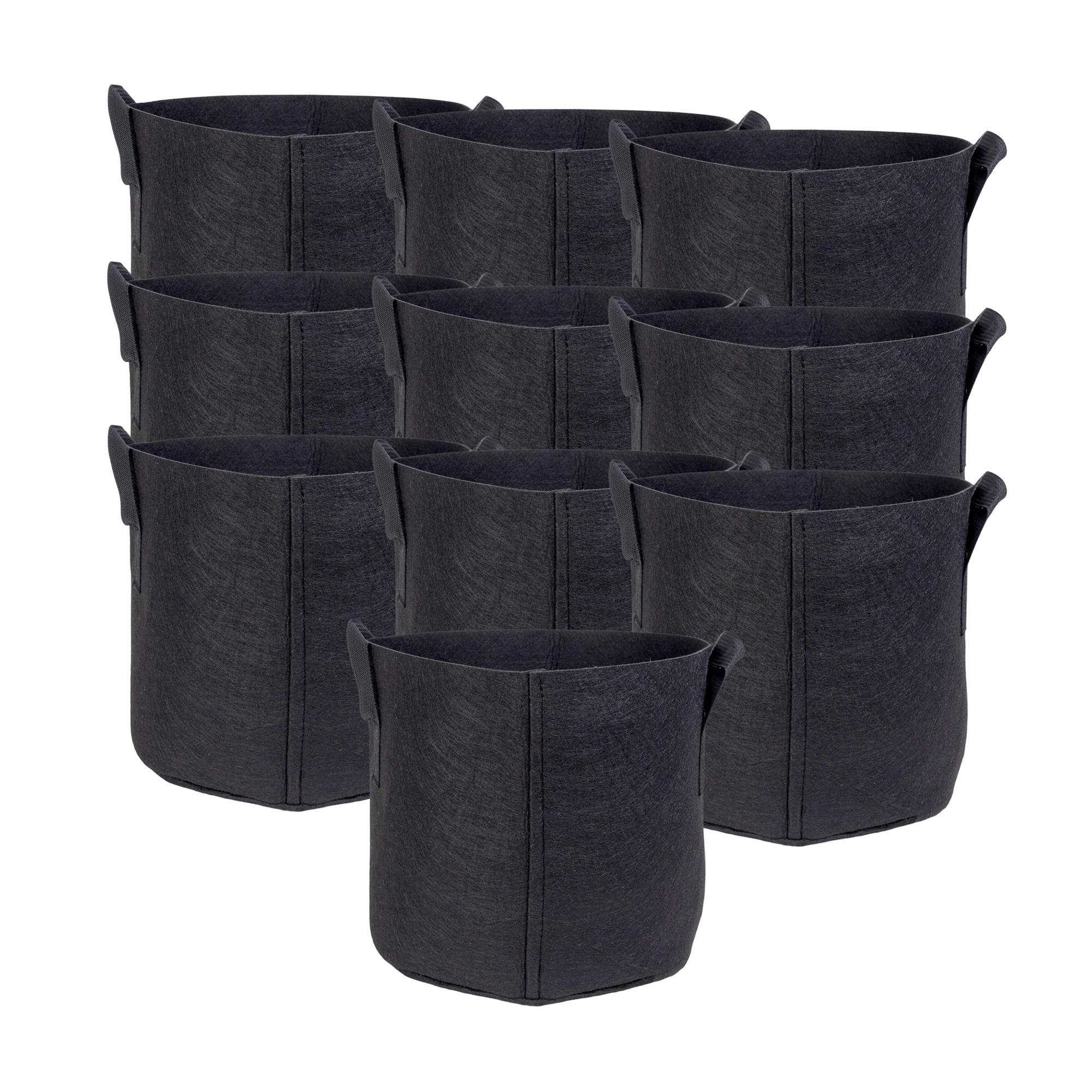 PFLANZSACK Vliesstoff 30/25 cm (10-tlg. Set) - Schwarz, Textil (25cm) - Intirilife