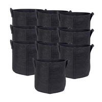 PFLANZSACK Vliesstoff 30/25 cm (10-tlg. Set) - Schwarz, Textil (25cm) - Intirilife