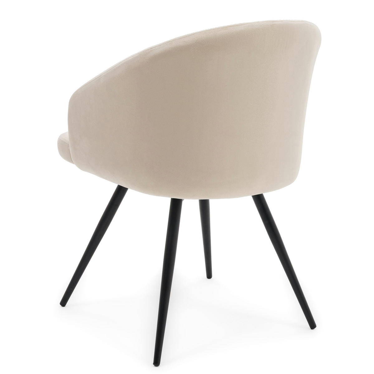 STUHL MODENA drehbar gepolsterter mit Steppung - beige - Samt Velour - Beige/Schwarz, Textil/Metall (57/80/59cm) - NEW HOME