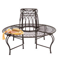 RUNDBANK Garten Metall Braun Ø 130 cm 96003 - Braun, Metall (130/93/130cm) - DanDiBo