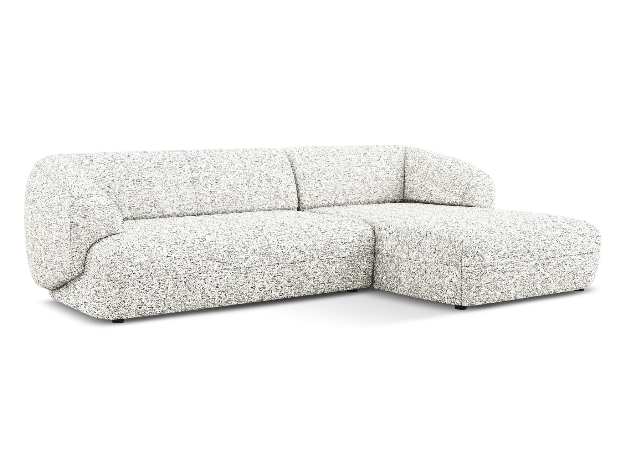 ECKSOFA rechts Strukturstoff Stoff Weiß - Beige/Schwarz, Kunststoff/Textil (280/156cm) - Makamii
