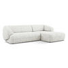ECKSOFA rechts Strukturstoff Stoff Weiß - Beige/Schwarz, Kunststoff/Textil (280/156cm) - Makamii