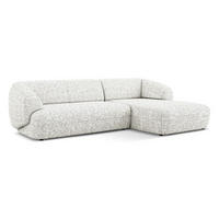 ECKSOFA rechts Strukturstoff Stoff Weiß - Beige/Schwarz, Kunststoff/Textil (280/156cm) - Makamii